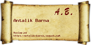 Antalik Barna névjegykártya
